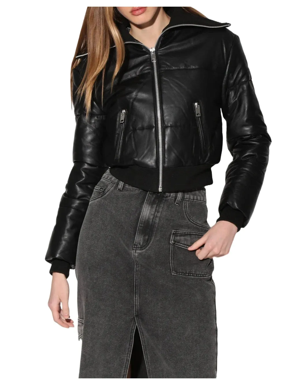 Refined Satin Glow Leather Jacket