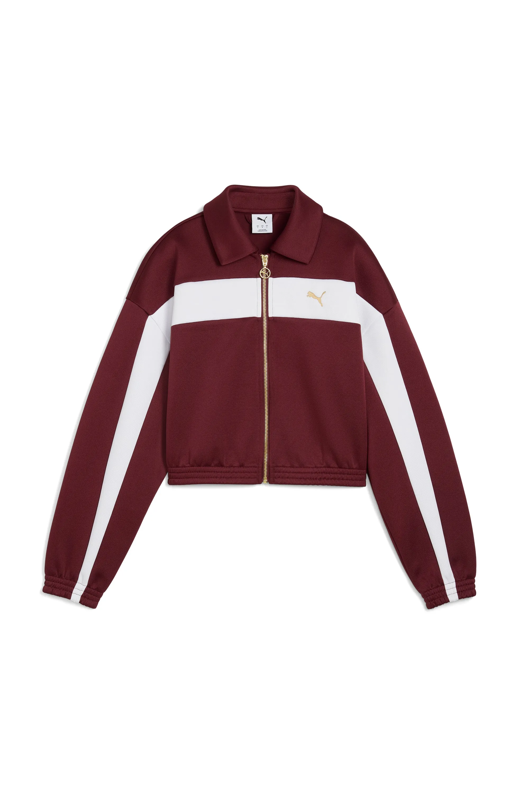 Relaxed Cropped Track Jacket Ruby Shimmer