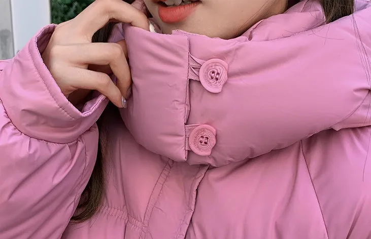 Relaxed-fit Knee-length Puffer Coat with Bellows Pocket