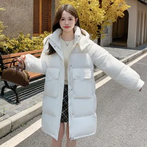 Relaxed-fit Knee-length Puffer Coat with Bellows Pocket