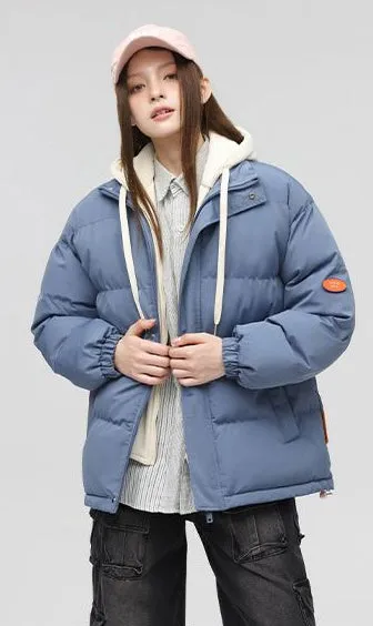Relaxed-Fit Quilted Puffer Jacket with Thickened Padding
