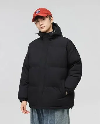 Relaxed-Fit Quilted Puffer Jacket with Thickened Padding