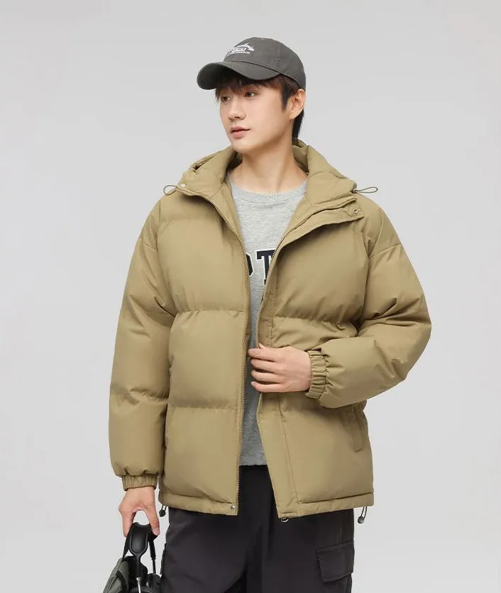 Relaxed-Fit Quilted Puffer Jacket with Thickened Padding