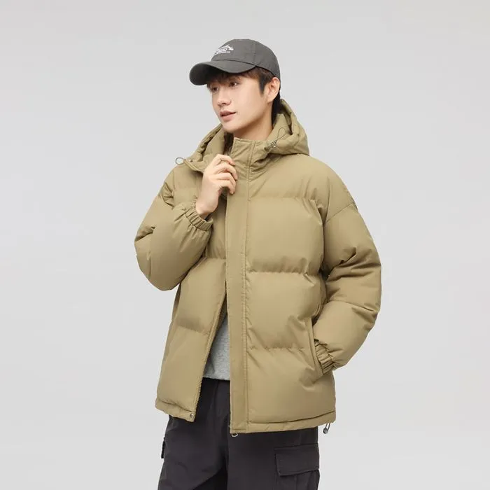 Relaxed-Fit Quilted Puffer Jacket with Thickened Padding