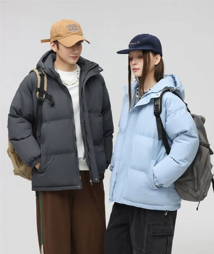 Relaxed-Fit Quilted Puffer Jacket with Thickened Padding