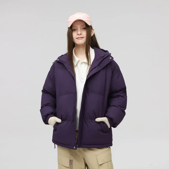Relaxed-Fit Quilted Puffer Jacket with Thickened Padding