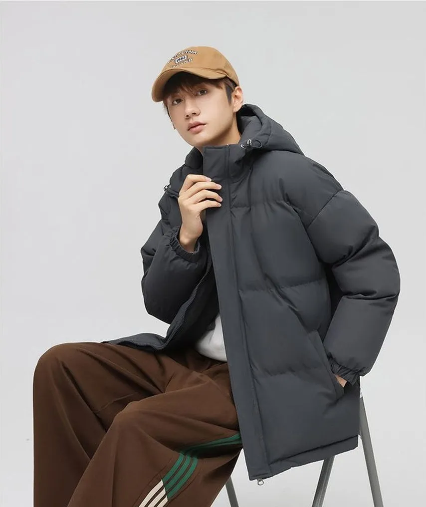 Relaxed-Fit Quilted Puffer Jacket with Thickened Padding