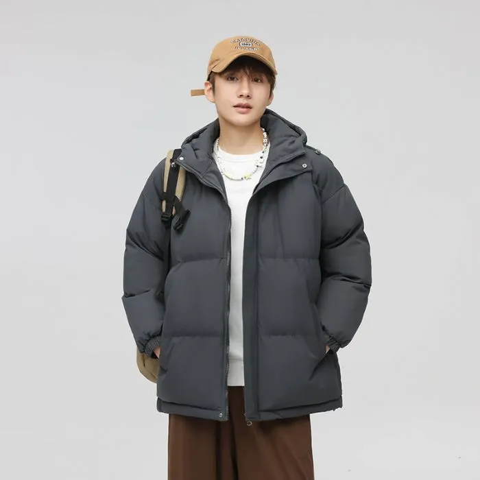 Relaxed-Fit Quilted Puffer Jacket with Thickened Padding