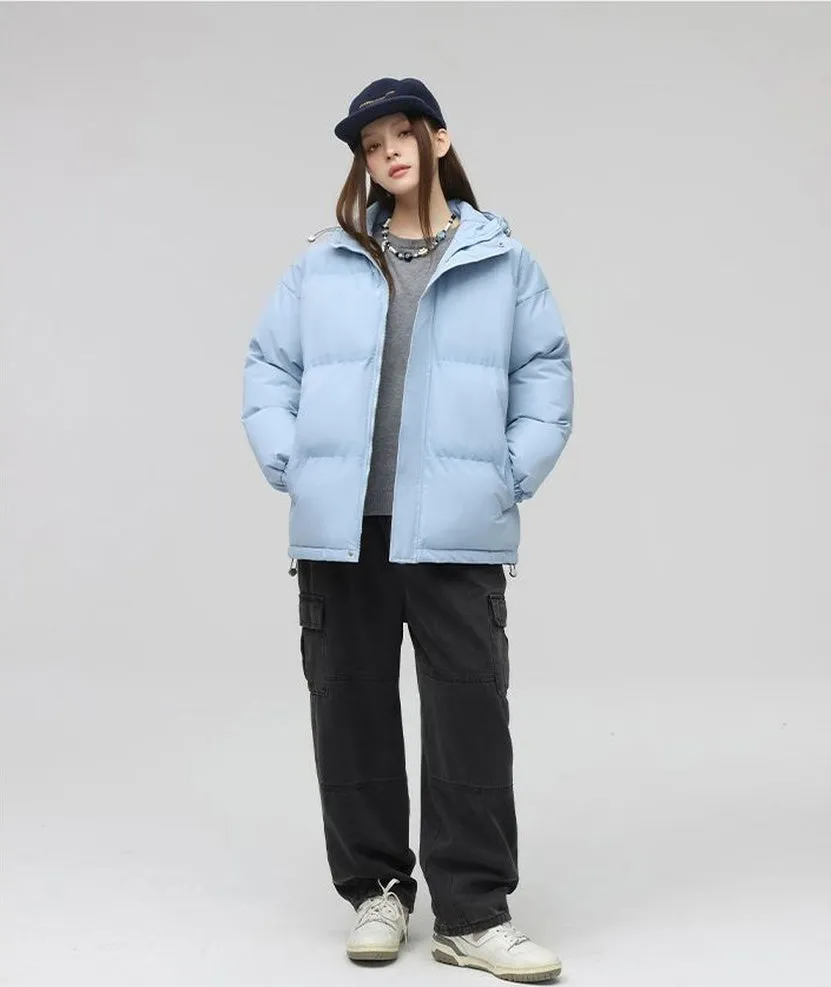 Relaxed-Fit Quilted Puffer Jacket with Thickened Padding