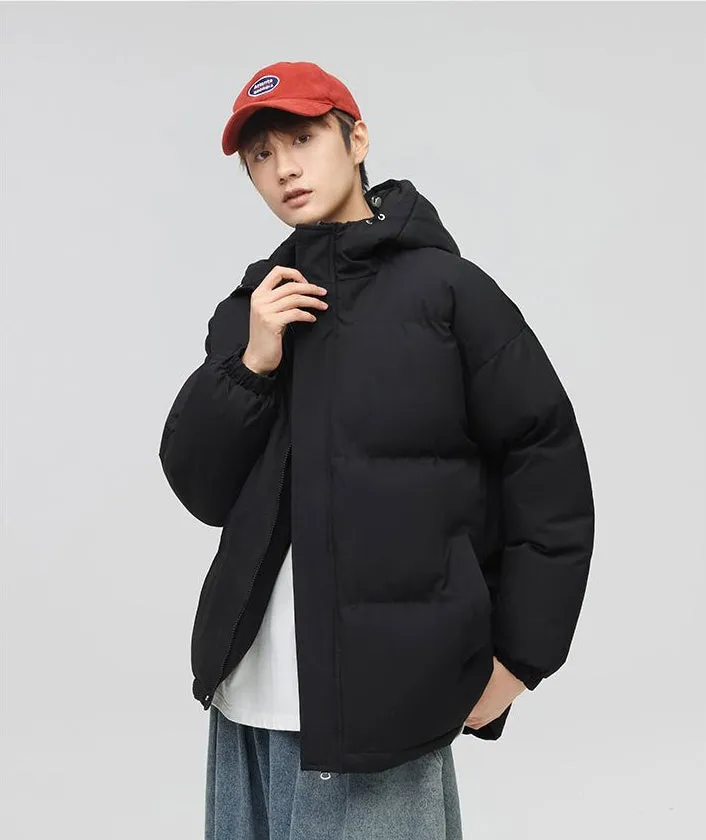 Relaxed-Fit Quilted Puffer Jacket with Thickened Padding