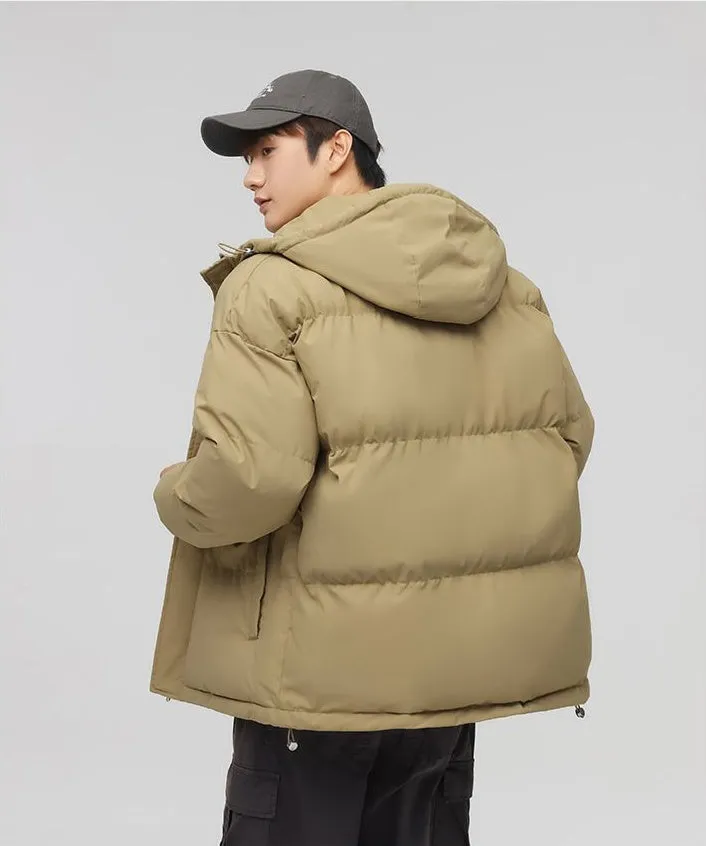 Relaxed-Fit Quilted Puffer Jacket with Thickened Padding