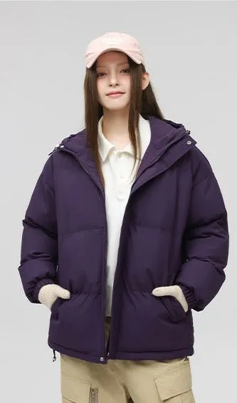 Relaxed-Fit Quilted Puffer Jacket with Thickened Padding