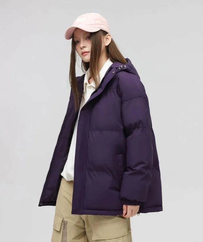 Relaxed-Fit Quilted Puffer Jacket with Thickened Padding