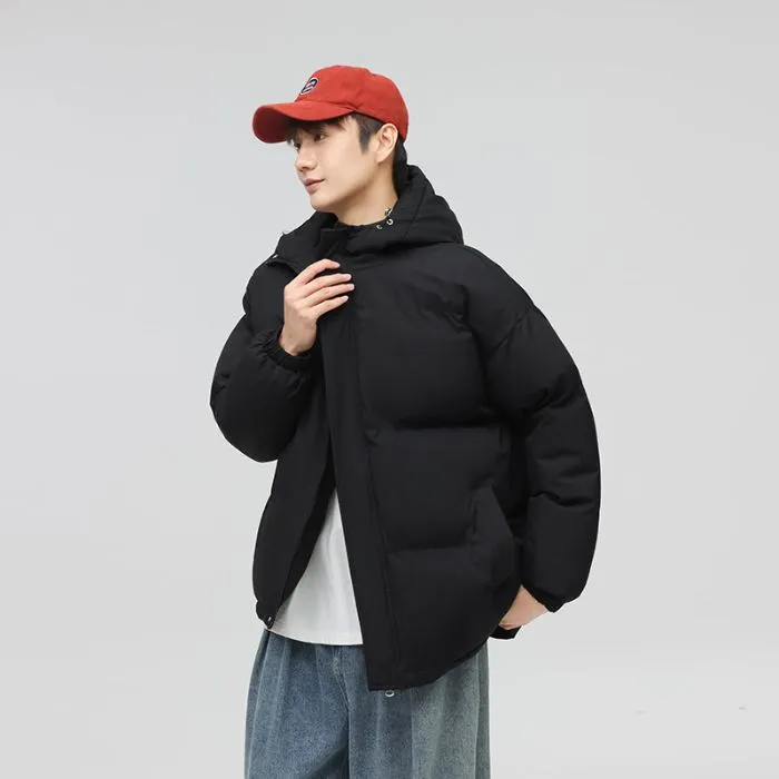 Relaxed-Fit Quilted Puffer Jacket with Thickened Padding