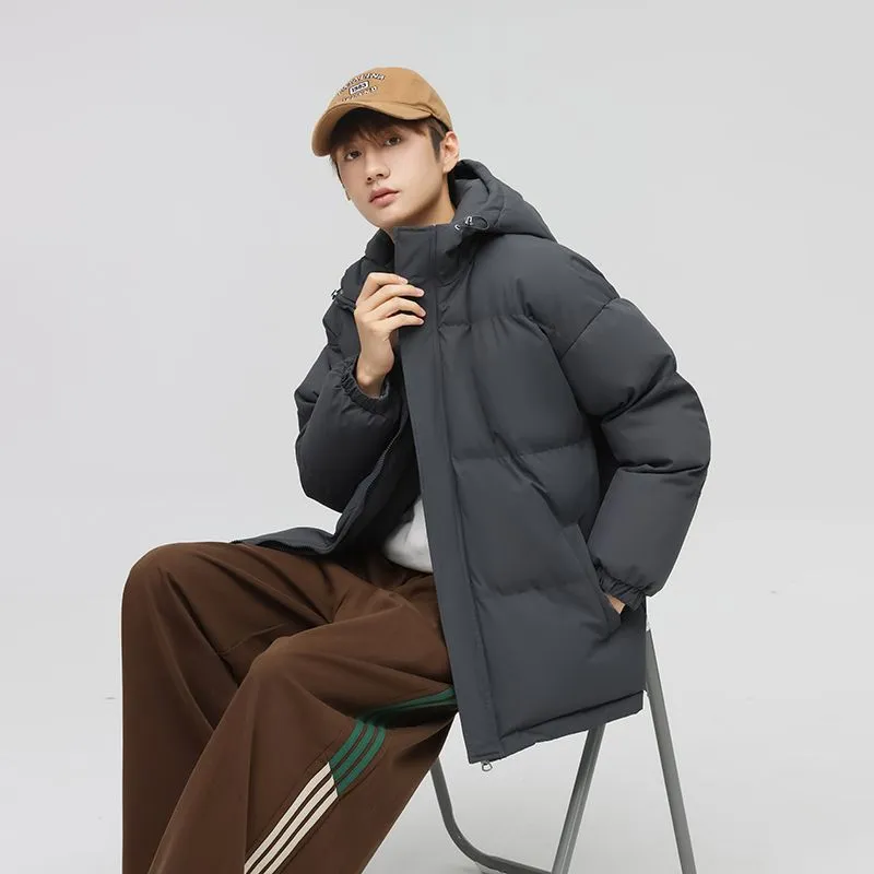 Relaxed-Fit Quilted Puffer Jacket with Thickened Padding