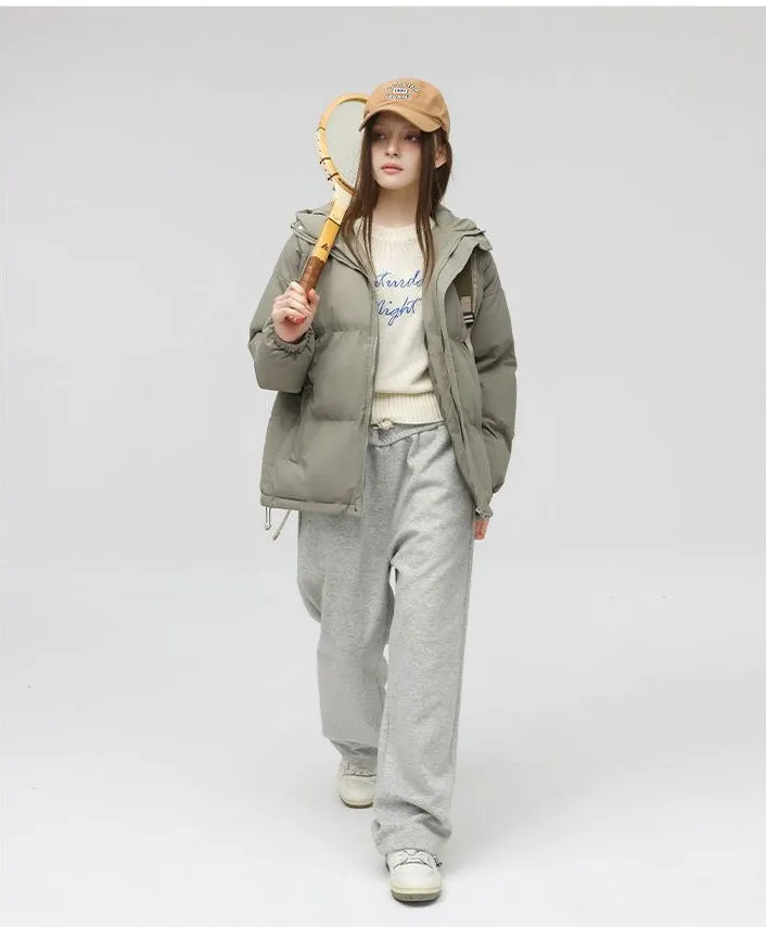 Relaxed-Fit Quilted Puffer Jacket with Thickened Padding