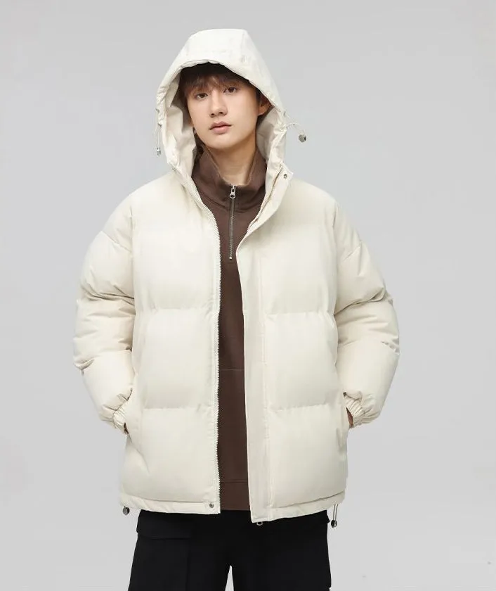 Relaxed-Fit Quilted Puffer Jacket with Thickened Padding