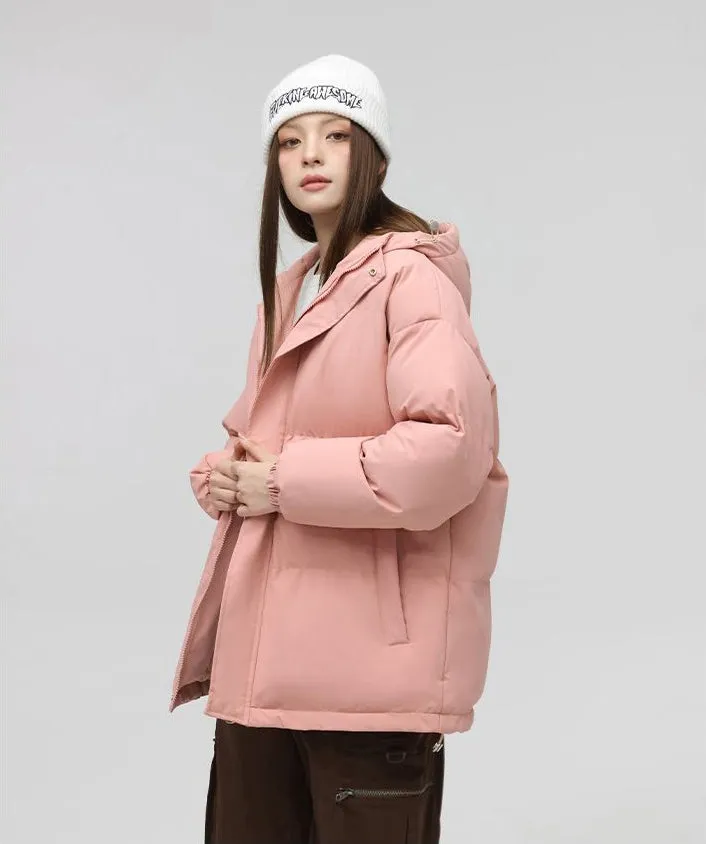 Relaxed-Fit Quilted Puffer Jacket with Thickened Padding