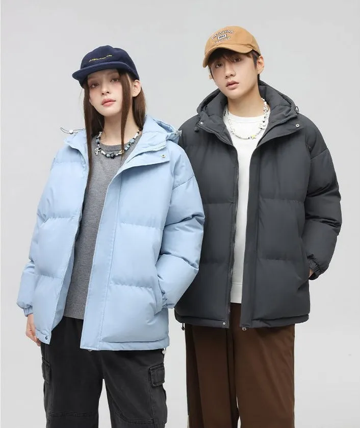 Relaxed-Fit Quilted Puffer Jacket with Thickened Padding