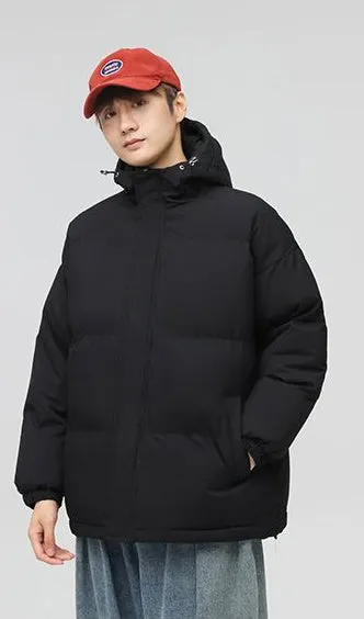 Relaxed-Fit Quilted Puffer Jacket with Thickened Padding