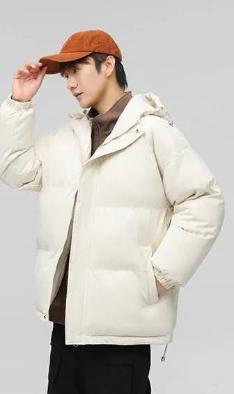 Relaxed-Fit Quilted Puffer Jacket with Thickened Padding