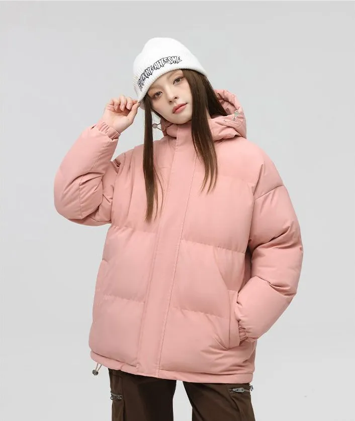 Relaxed-Fit Quilted Puffer Jacket with Thickened Padding