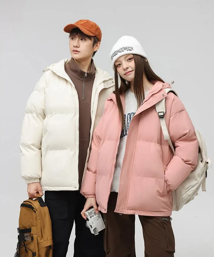 Relaxed-Fit Quilted Puffer Jacket with Thickened Padding