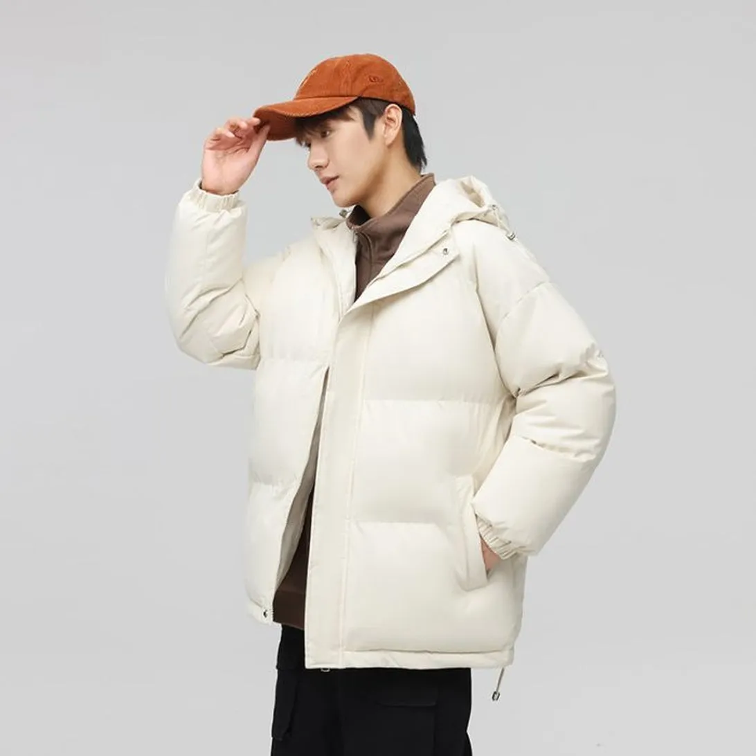 Relaxed-Fit Quilted Puffer Jacket with Thickened Padding