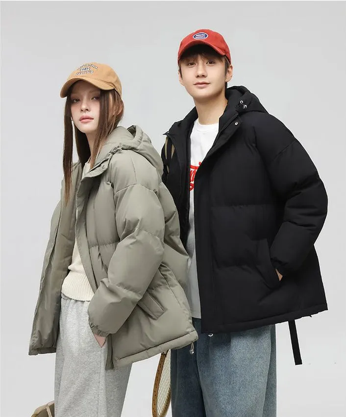 Relaxed-Fit Quilted Puffer Jacket with Thickened Padding