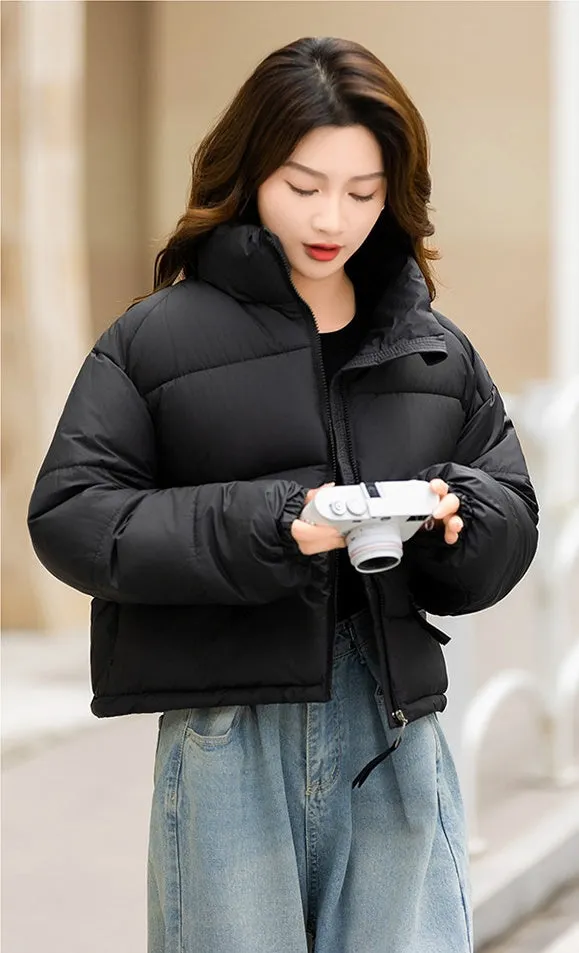 Relaxed-fit Thickened Puffer Jacket for Women Perfectly Windproof
