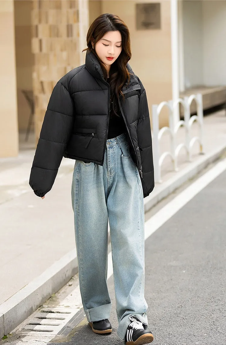 Relaxed-fit Thickened Puffer Jacket for Women Perfectly Windproof