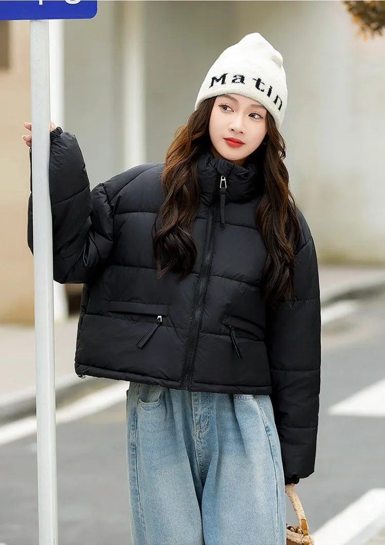 Relaxed-fit Thickened Puffer Jacket for Women Perfectly Windproof