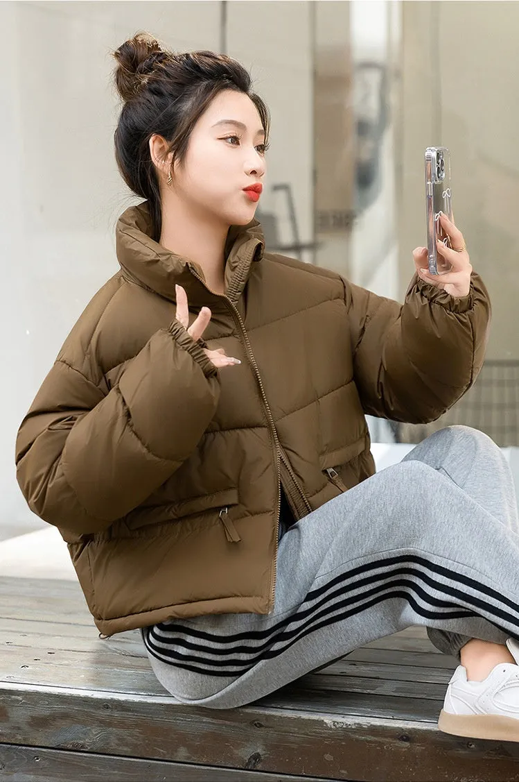 Relaxed-fit Thickened Puffer Jacket for Women Perfectly Windproof