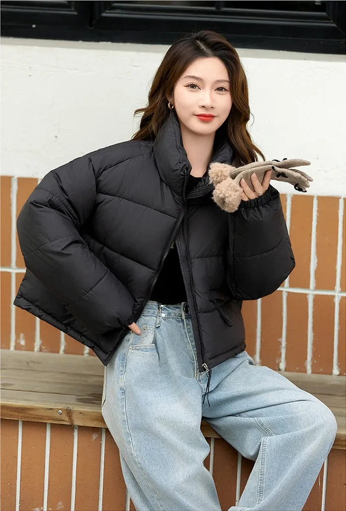 Relaxed-fit Thickened Puffer Jacket for Women Perfectly Windproof