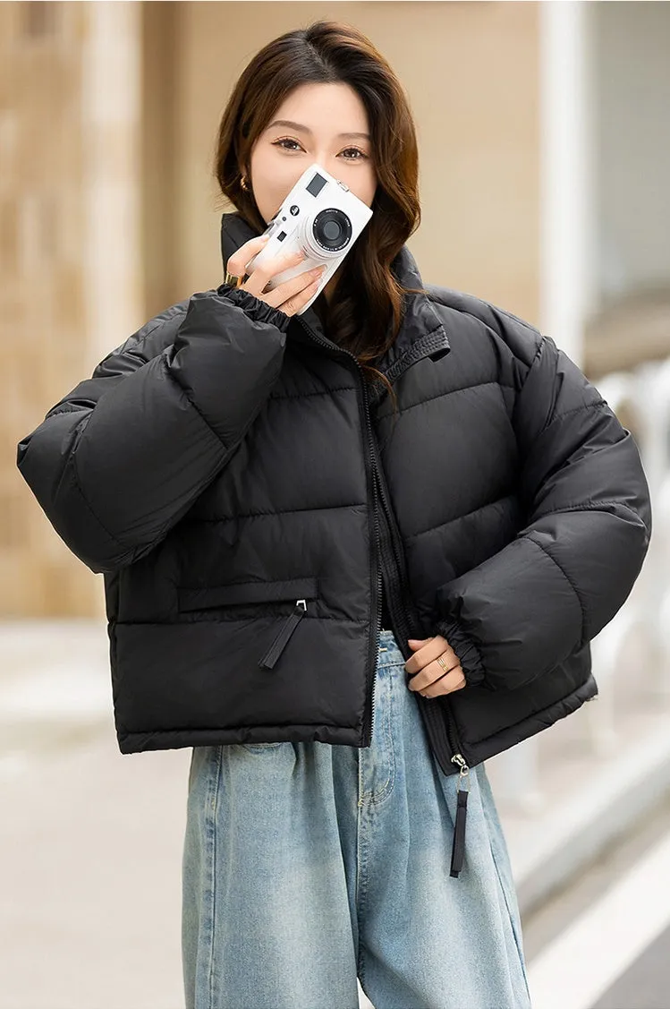 Relaxed-fit Thickened Puffer Jacket for Women Perfectly Windproof