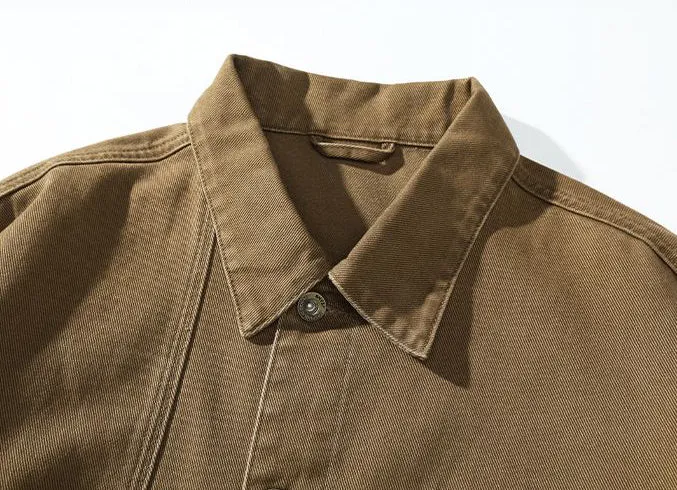 Relaxed-Fit Trucker Jacket with Label Detailing for Men