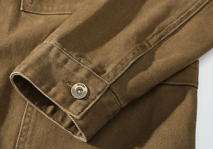 Relaxed-Fit Trucker Jacket with Label Detailing for Men