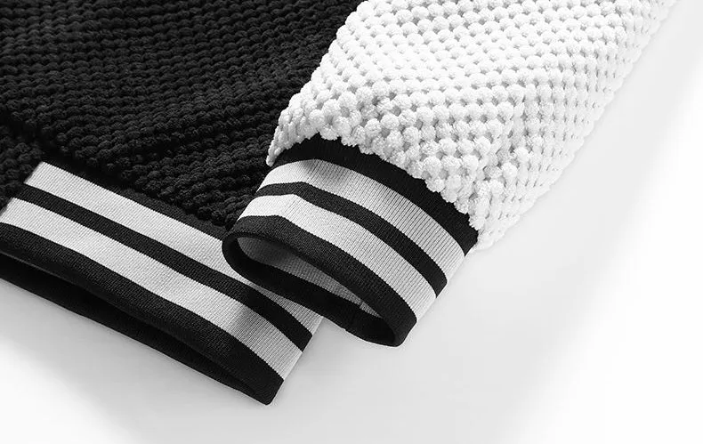 Relaxed-fit Varsity Jacket Featuring Elastic Band Cuffs and Button-up Design