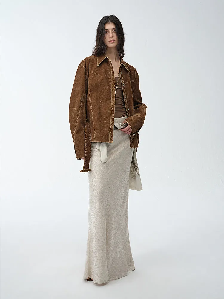 Retro Bias-Cut Fishtail Skirt