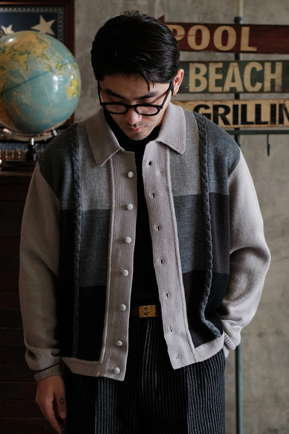 Retro Jacquard Cardigan