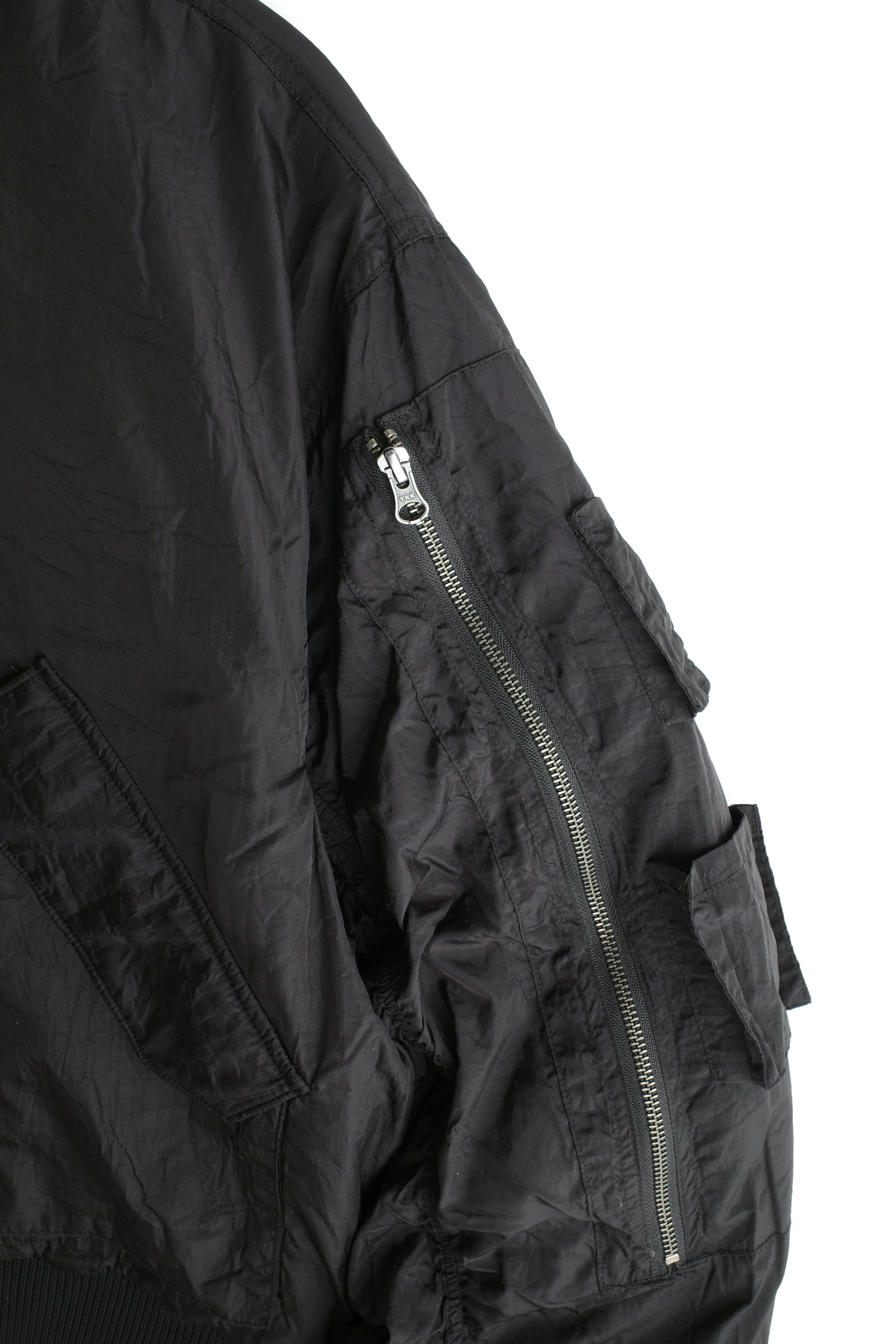 Reversible Black nylon/Airbrush camo Bomber jacket