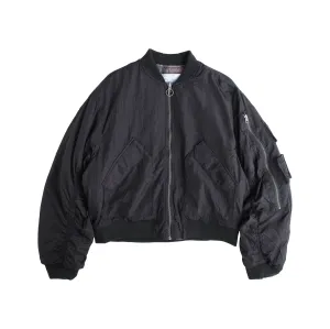 Reversible Black nylon/Airbrush camo Bomber jacket