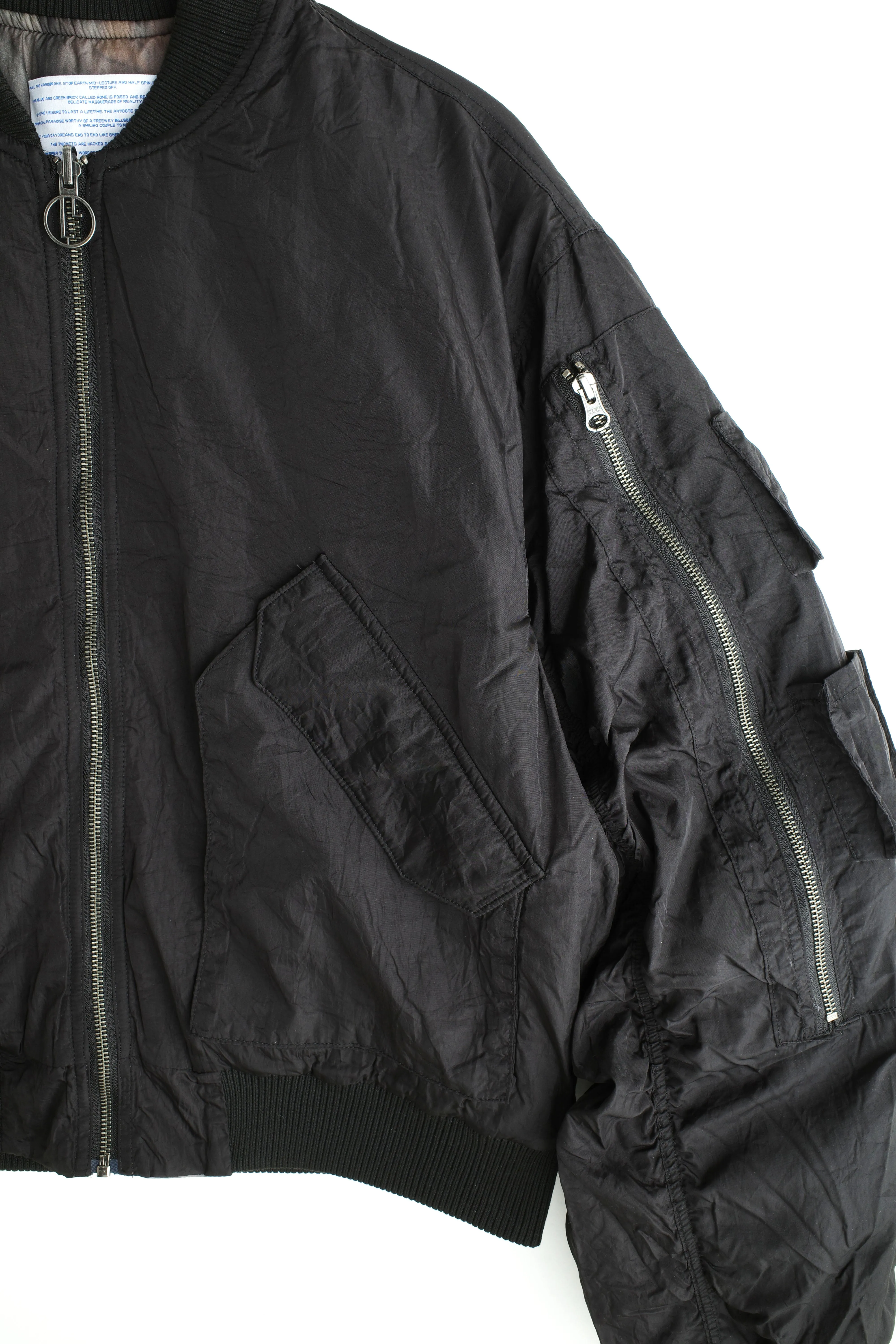 Reversible Black nylon/Airbrush camo Bomber jacket