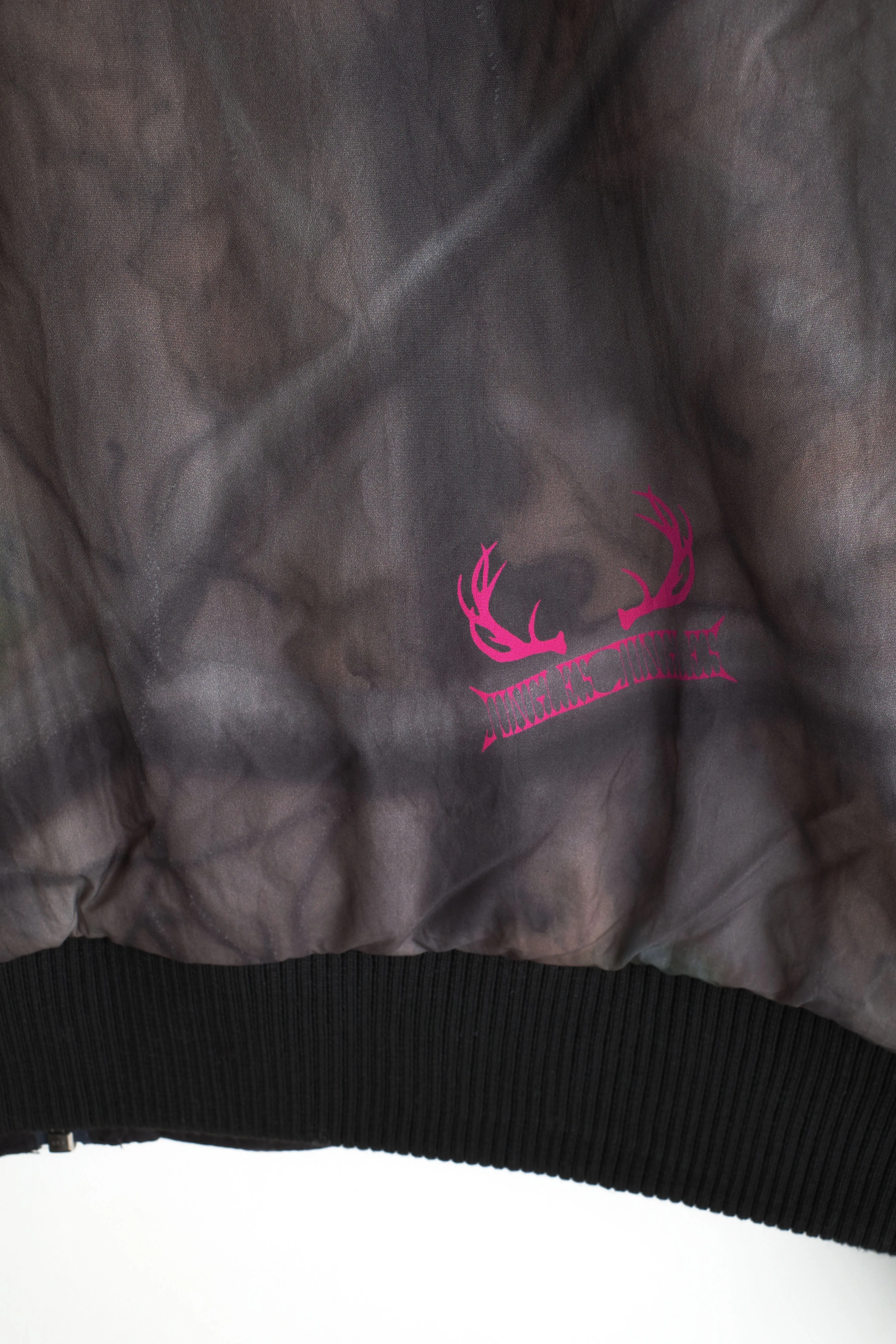 Reversible Black nylon/Airbrush camo Bomber jacket