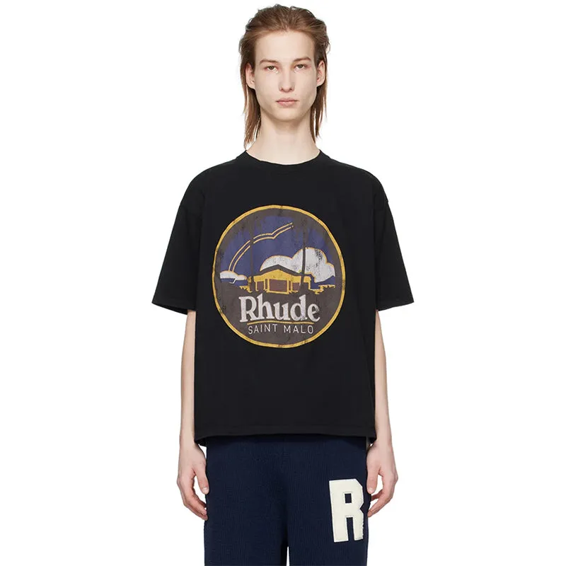 RHUDE Saint Malo Castle Print T-Shirts