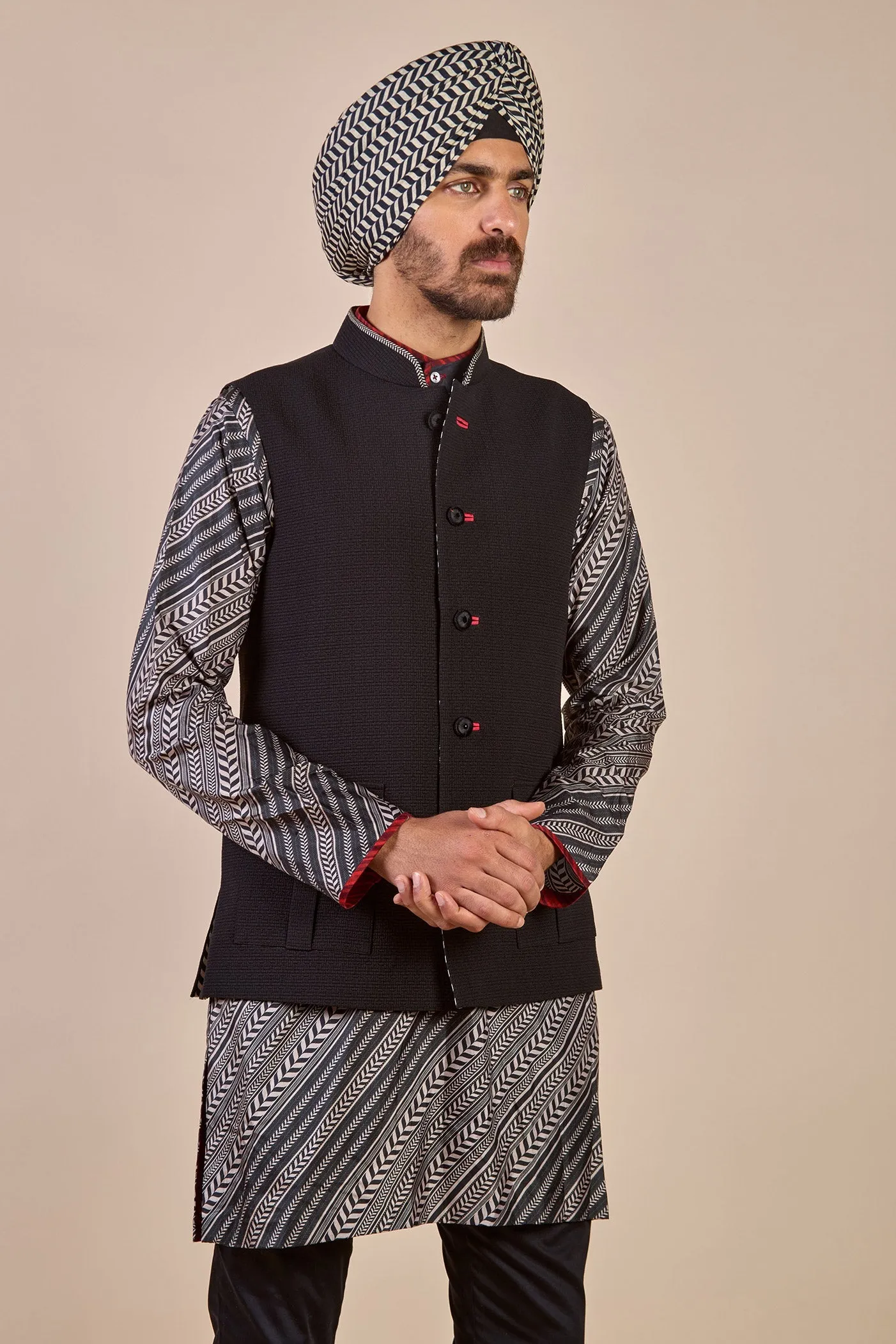 Rich Black Nehru Jacket