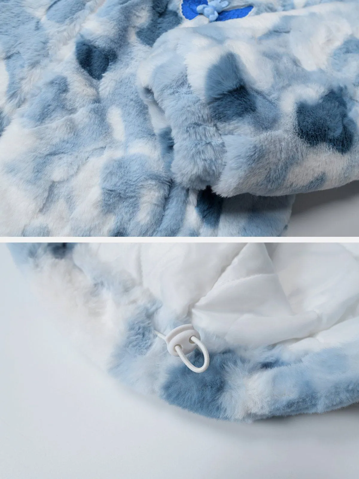 Rimiro - Tie Dye Angel Bunny Label Sherpa Coat