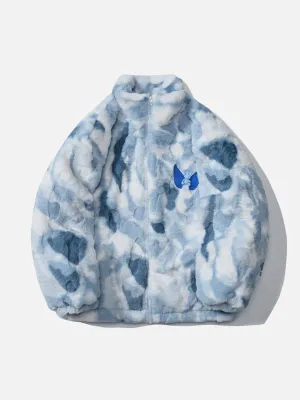 Rimiro - Tie Dye Angel Bunny Label Sherpa Coat