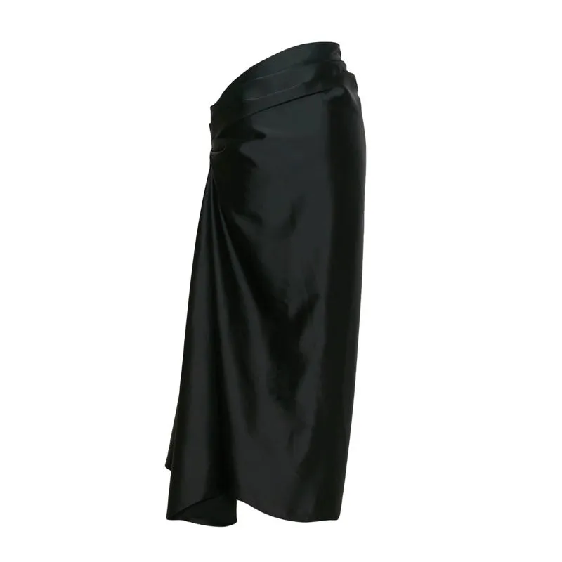 Rimless Black Draped Skirt