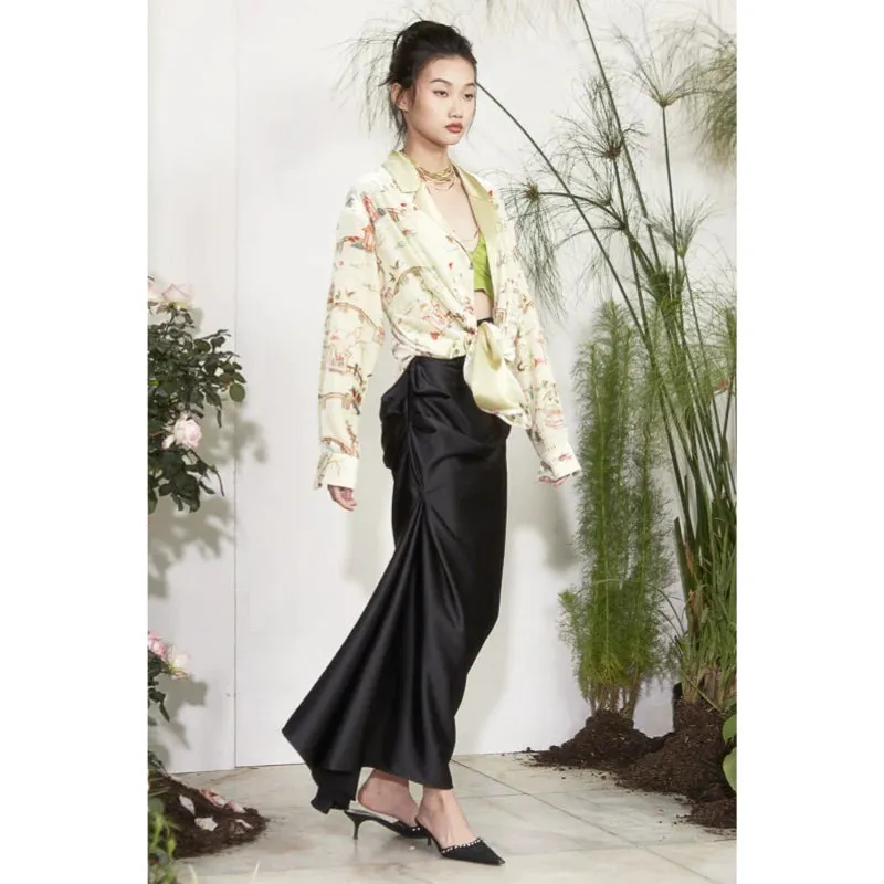 Rimless Black Draped Skirt